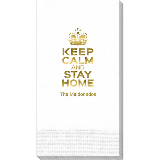 Keep Calm and Stay Home Guest Towels